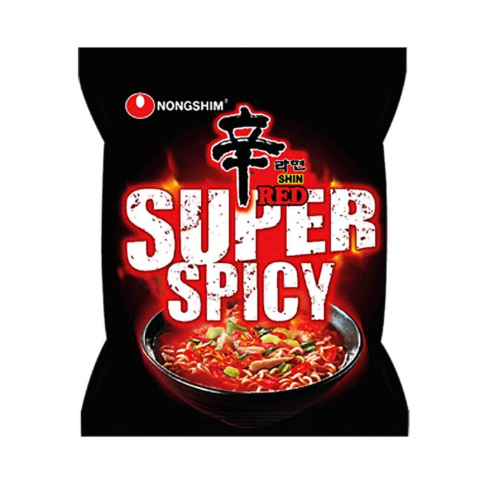 Korean Noodles – Shin Red Super Spicy (Nongshim) (Packet), 120g